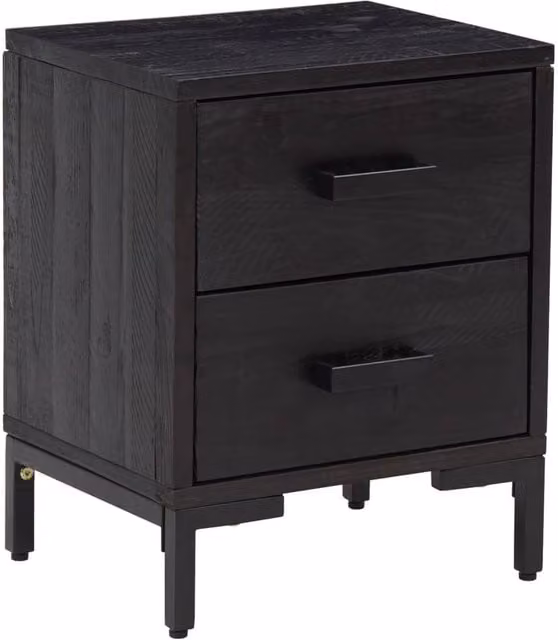 Berkfield Home Black Vintage Solid Pinewood Bedside Cabinet W/D/H: 36 x 30 x 45 cm – 1