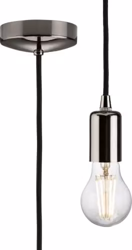 Netlighting Modern Metal E27 Contemporary Pendant Set in Black and Silver – 1