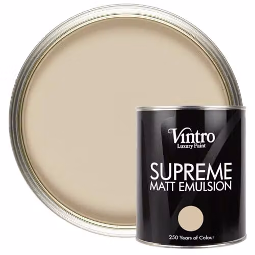 Vintro Luxury Matt Emulsion Multi Surface Paint in Light Stone Pebble, 1 l