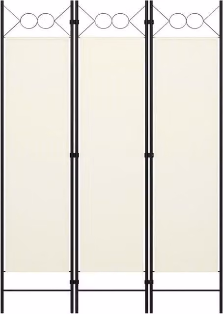 Berkfield Home 3-Panel Geometric Metal Room Divider in White, W: 120 cm, H: 180 cm
