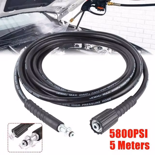 SPETLEK 5m High Pressure Washer Hose Extension in Black