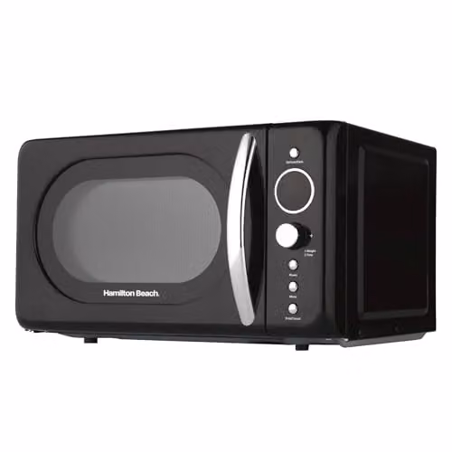 Hamilton Beach 20L Retro Solo Microwave with LED Display and Child Lock, Black