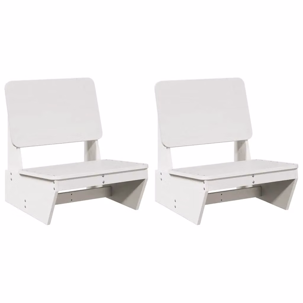 Berkfield Home Set of 2 White Rustic Solid Pine Garden Chairs, W/D/H: 60 x 64 x 70.5 cm – 2