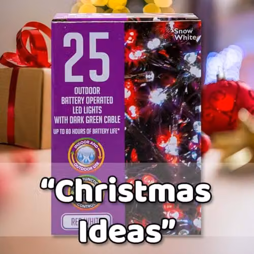 VFM e-Store Christmas String Lights with 25 Multicolour Bulbs in White and Red – 6
