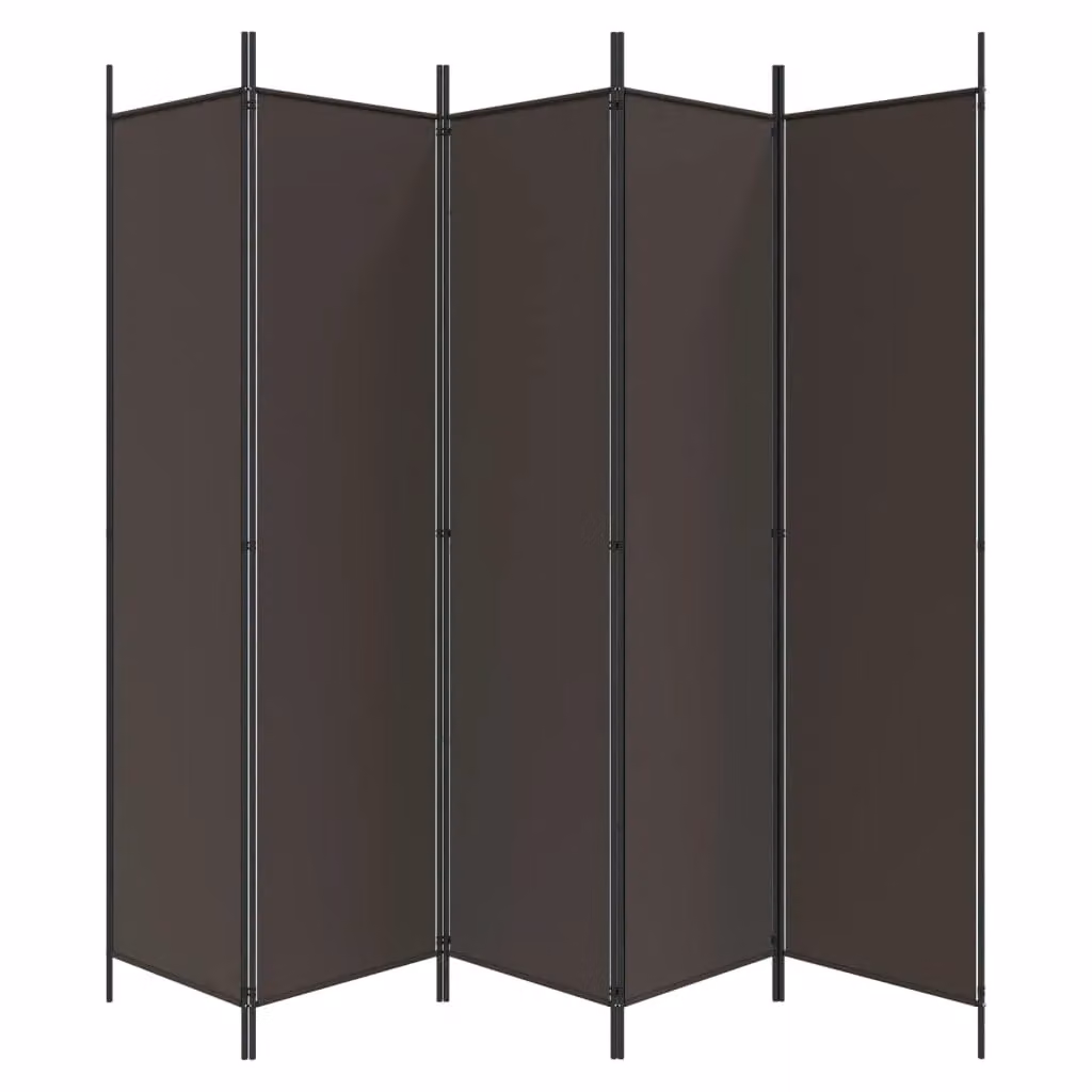 Berkfield Home 6-Panel Fabric Room Divider, Brown, W: 300 cm, H: 200 cm – 2