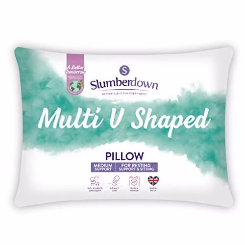 Slumberdown White V Shape Wedge Support Pillow W: 84 cm, D: 35 cm – 1