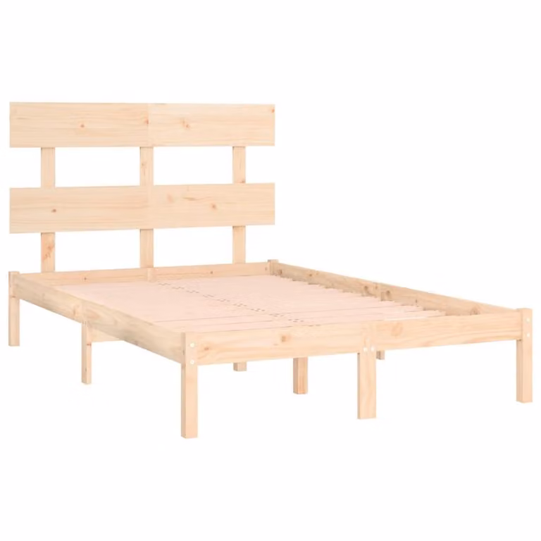 Berkfield Home Rustic Solid Pine Bed Frame, Brown, W: 140 cm, L: 200 cm