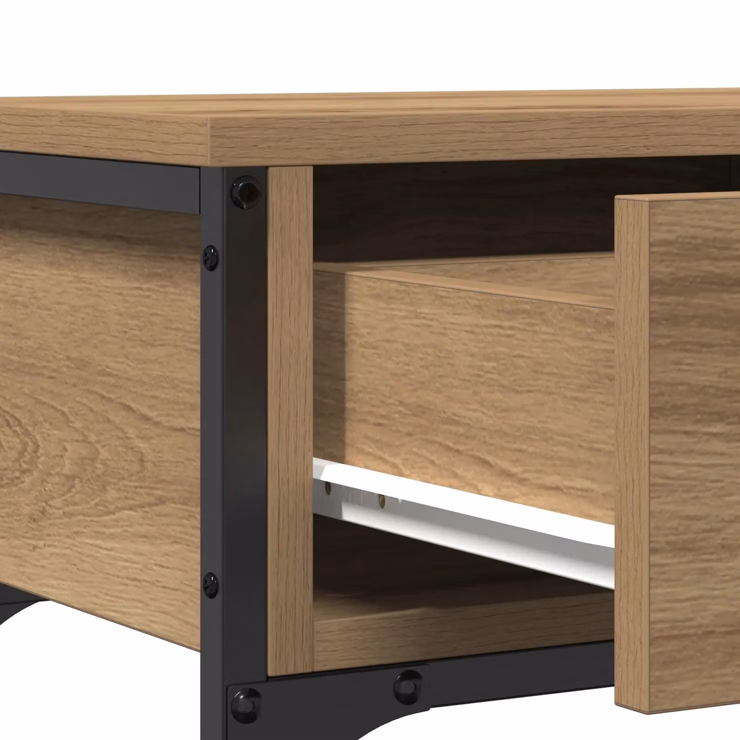 Berkfield Home Artisan Oak Console Table in Brown, W/D/H: 100 x 25 x 75 cm – 4