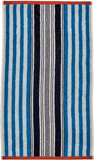 Helena Springfield Beach House Stripe Cotton Terry Hand Towel in Blue and Red – 1