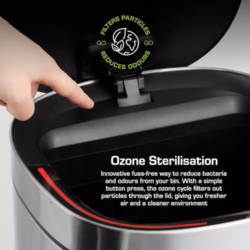 Swan 30L Square Sensor Bin in Silver – 4
