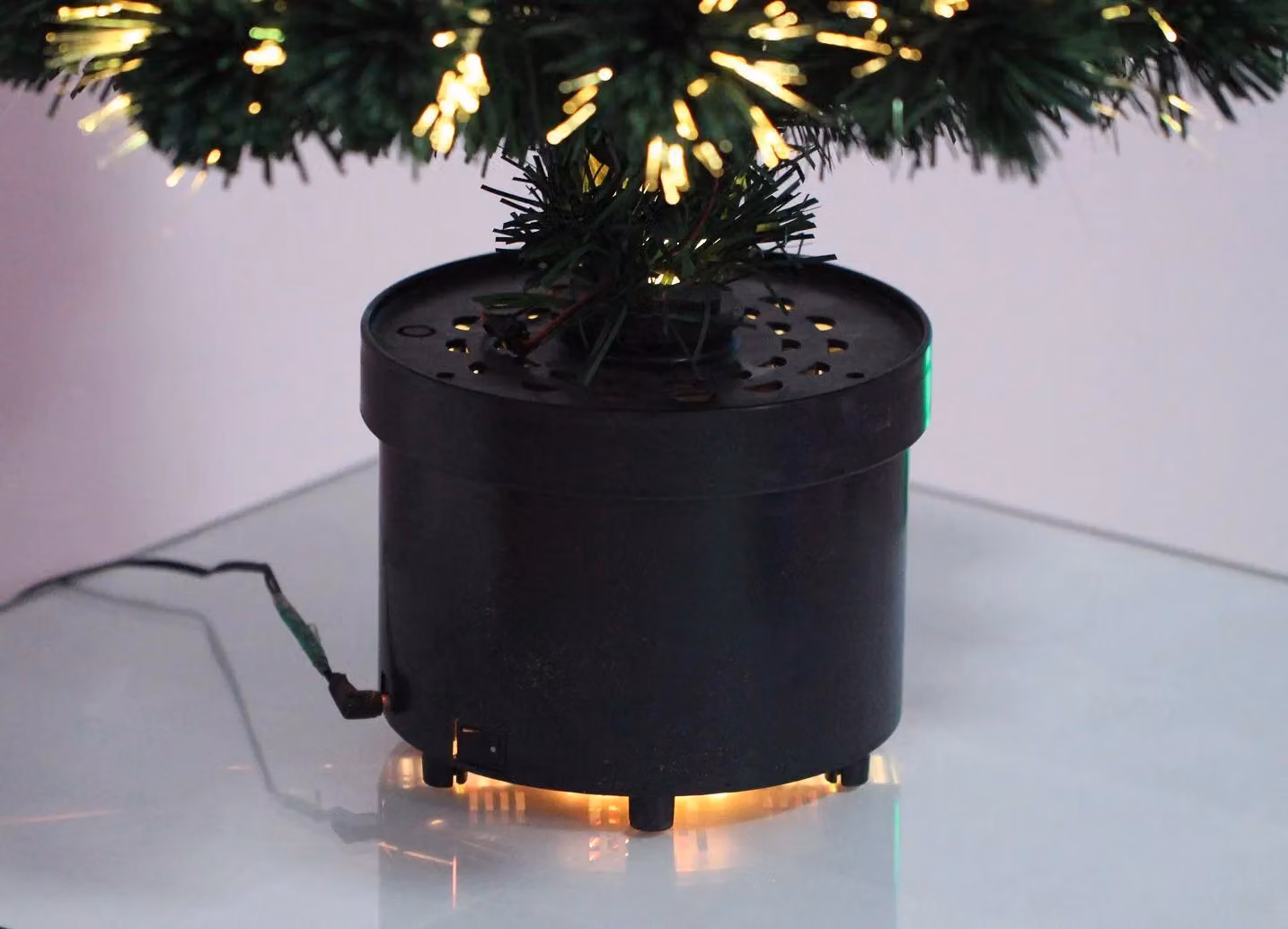 Shatchi Stars Fibre Optic LED Pre-Lit Christmas Tree in Green, Height: 60 cm – 2