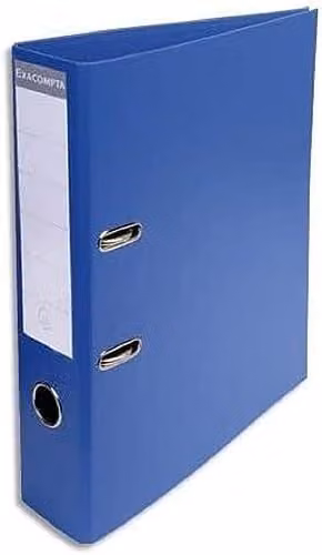 Exacompta Prem'Touch PVC Lever Arch File for A4 Documents, 2 Rings, Dark Blue, Spine Width: 70 mm – 1