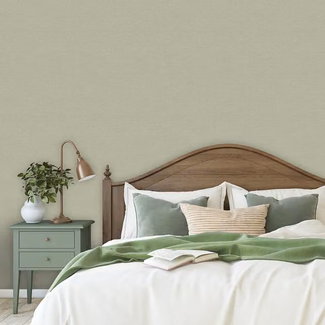 Grandeco Splendour Plain Modern Wallpaper in Green