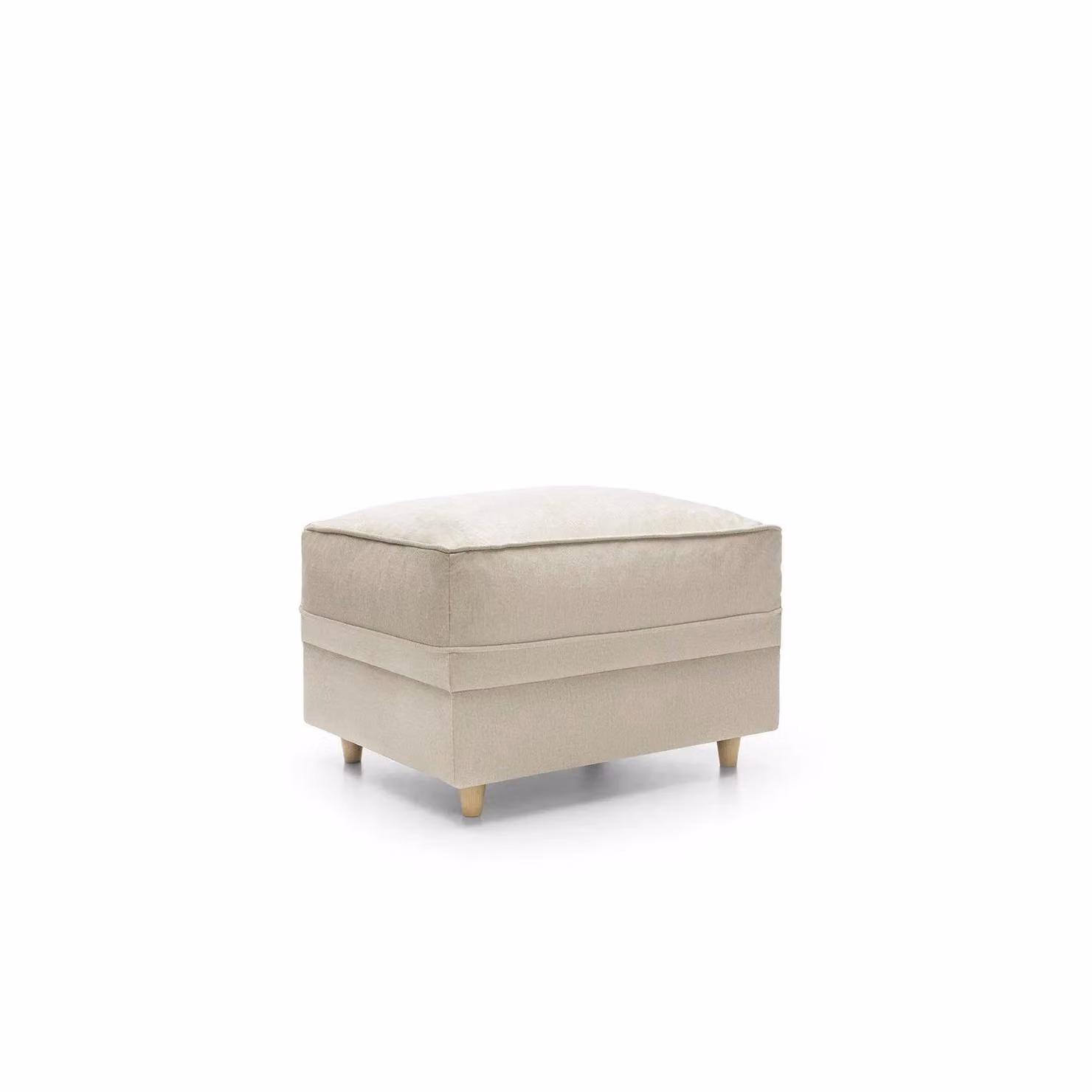 Abakus Direct Chicago Spill-Proof Velvet Footstool in Beige, W/D/H: 60 x 50 x 41 cm – 2