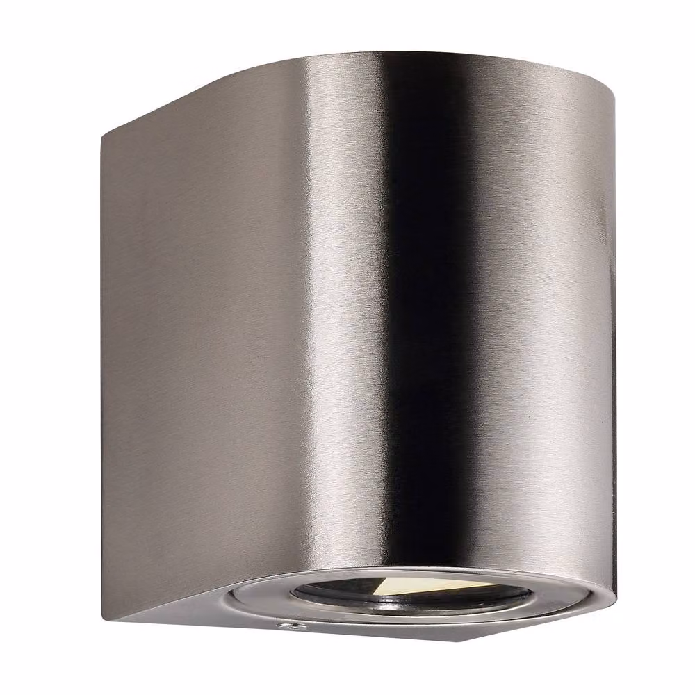 Nordlux Canto LED Outdoor Wall Light in Silver Stainless Steel, IP44 Up/Down Garden Light – 2
