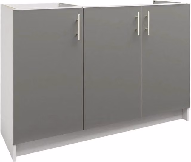 SPETLEK Modern Grey Kitchen Sink Unit with Hinged Doors and Internal Shelves, Height: 120 cm – 1