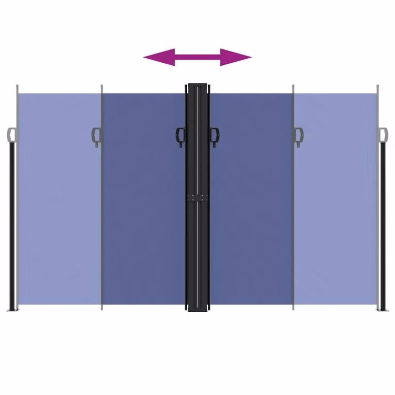 Berkfield Home Retractable Side Awning in Blue, W/H: 600 x 200 cm