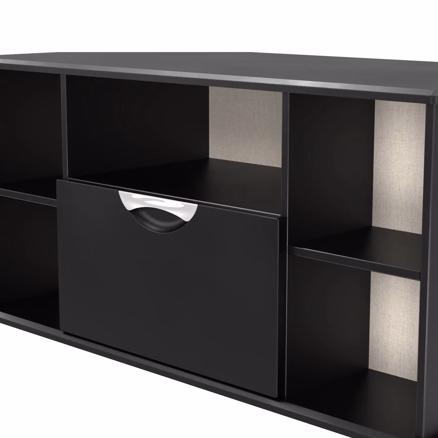2 U Holborn Ready Assembled Corner TV Unit in Matt Black – 3