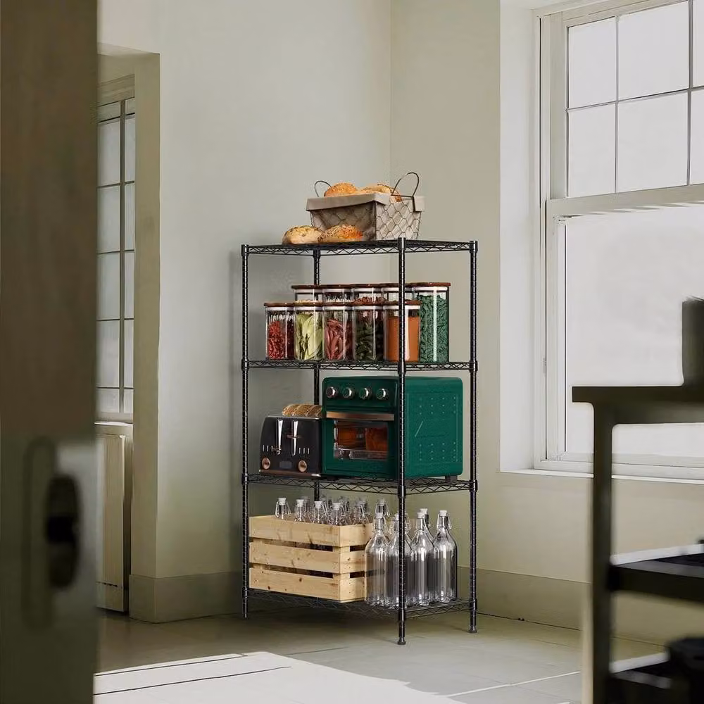 KORVIXA 5 Tier Heavy Duty Adjustable Metal Garage Shelving Unit in Black – 4