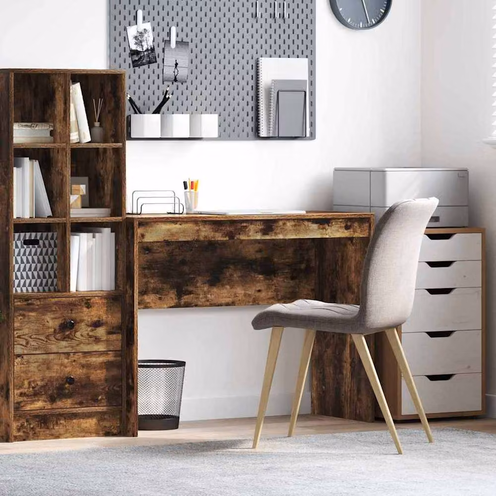 Berkfield Home Writing Desk in Smoked Oak Brown, W/D/H: 100 x 40 x 76 cm – 2