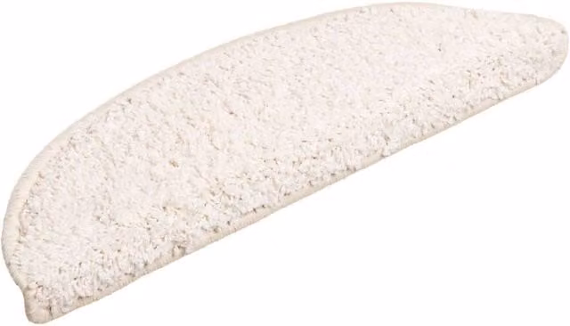 Berkfield Home Decorative Carpet Stair Treads, 15 Pieces, White, W: 56 cm, D: 17 cm, H: 3 cm