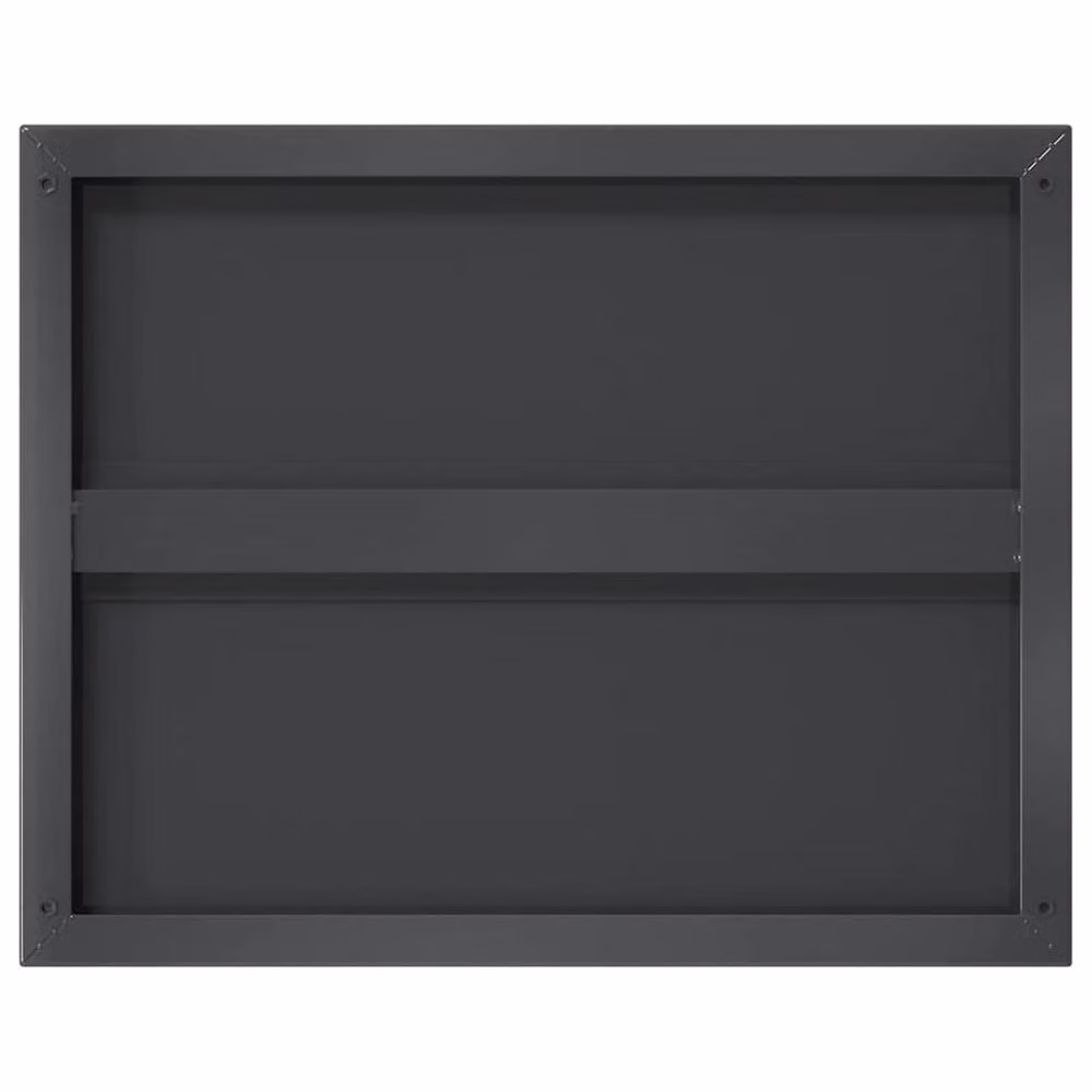 Berkfield Home Set of 2 Black Matt Stainless Steel Wall Mounted Shelves, W: 50 cm, D: 40 cm, H: 3 cm – 4