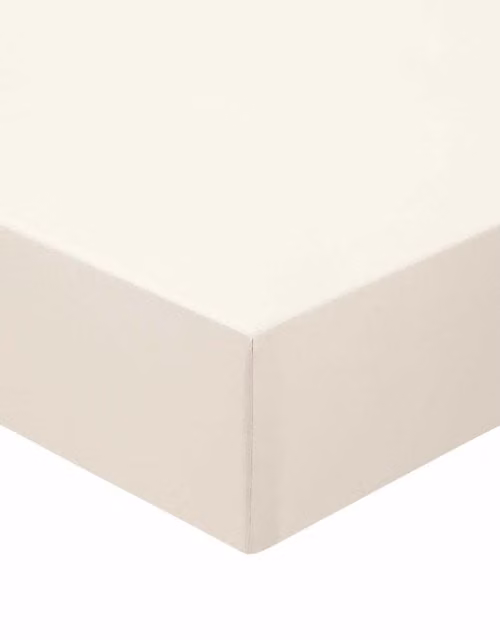 Murmur 1000 Thread Count Cotton Fitted Sheet in Ivory, 200 x 200 cm – 1