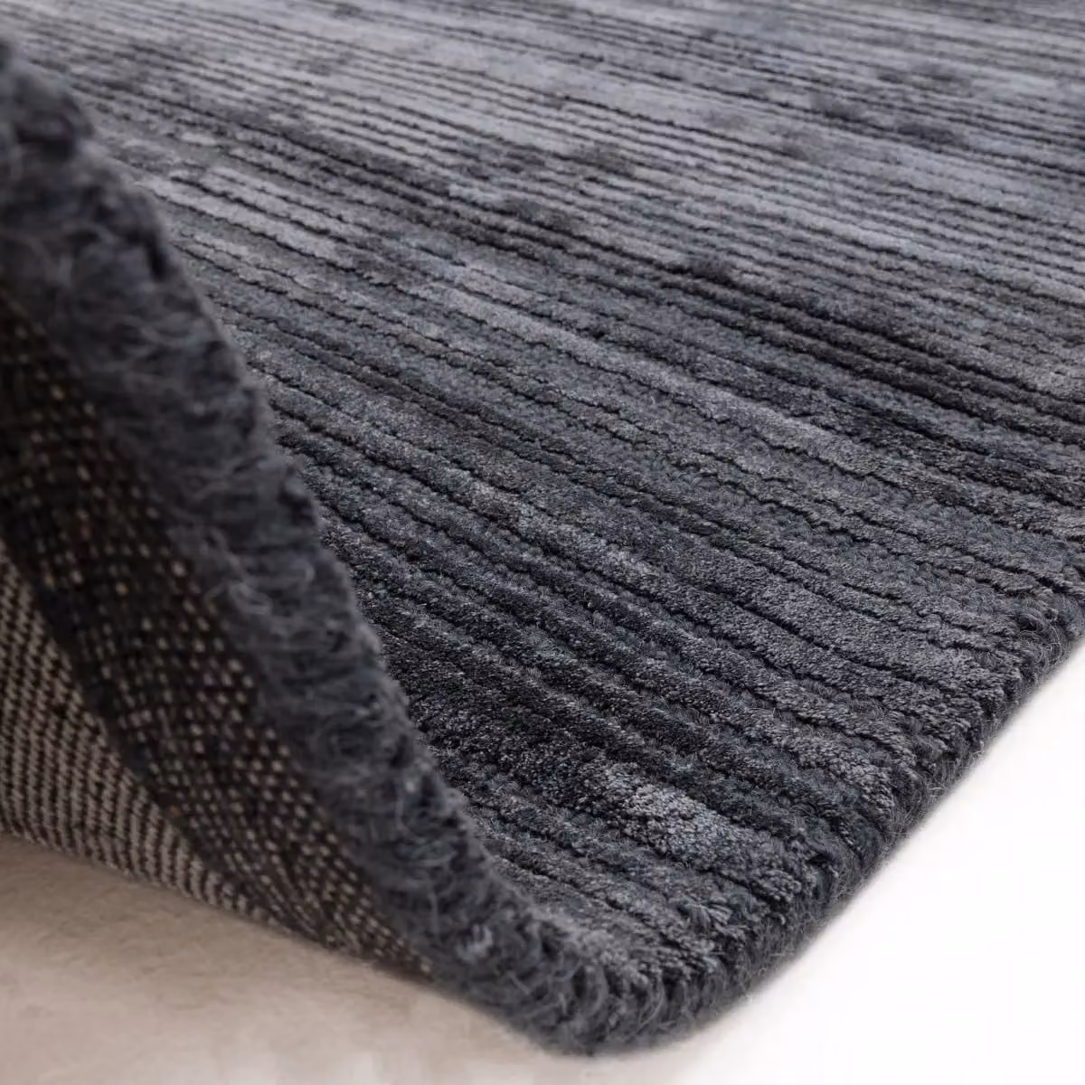 The Rug Shop UK Blue and Grey Modern Striped Wool and Viscose Area Rug, W: 160 cm, D: 230 cm – 2