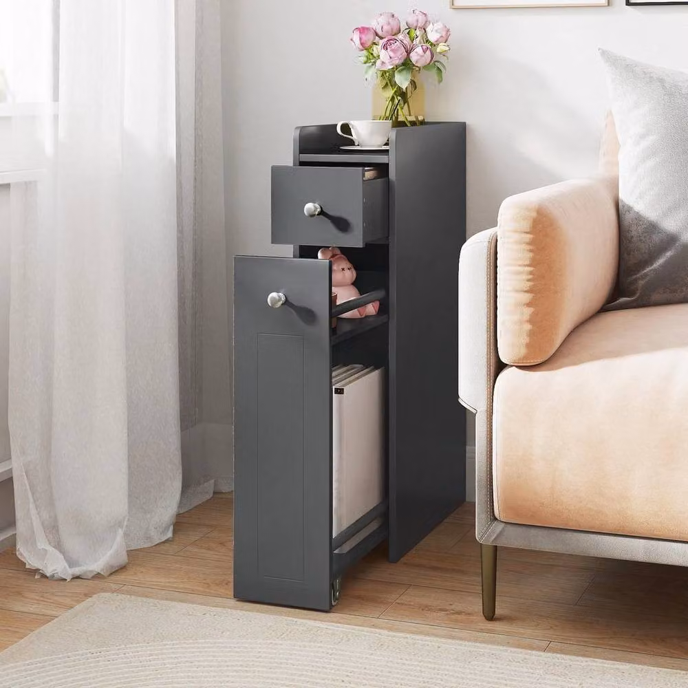 Kelvenix Small 4-Tier Bathroom Storage Cabinet in Matt Grey – 4
