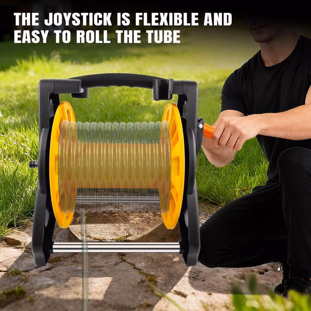 FLAVORA Compact Freestanding Manual Garden Hose Reel in Multicolour – 3