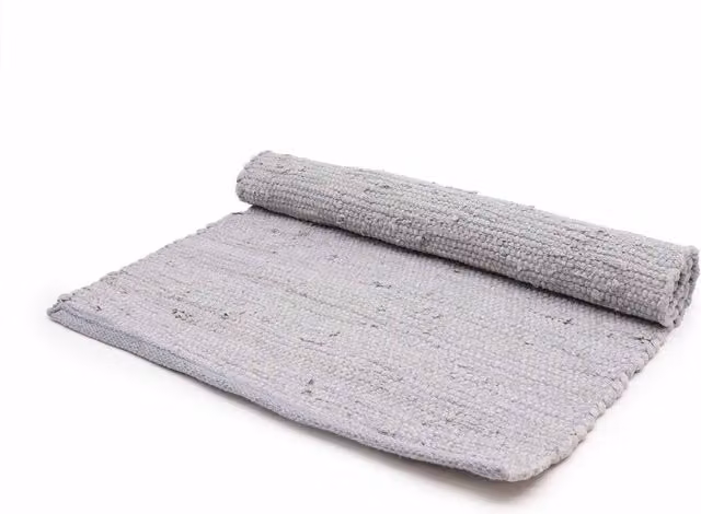 KDMK Grey Cotton Handloom Flat Weave Rectangular Rug