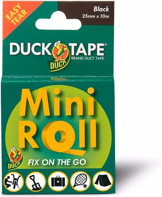 Duck Tape Mini Roll Cloth Duct Tape in Black