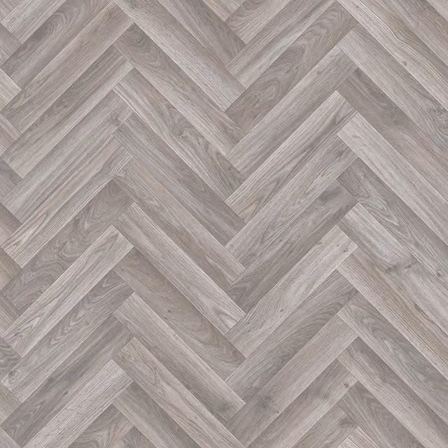 Vinyl Flooring UK Grey Wood Effect Textile Backed Sheet Vinyl Flooring in Natural, W: 400 cm, D: 500 cm