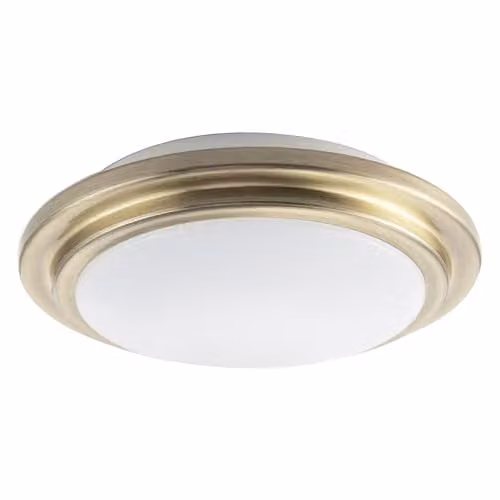 Happy Homewares Modern Round LED Ceiling Light Fitting in Gold/Brass, IP44 Rated for Bathroom and Hallway, 15W, 900 Lumen, W/D/H: 20 x 20 x 5 cm – 1