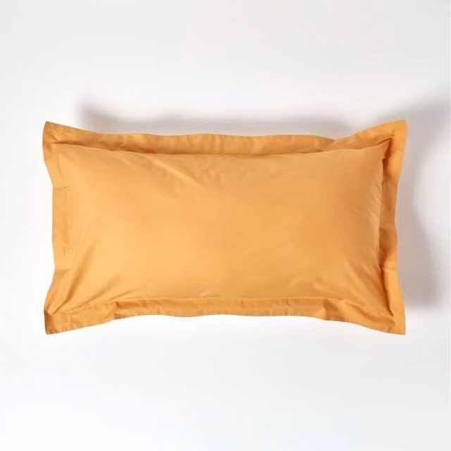 Homescapes Yellow Egyptian Cotton Oxford King Size Pillowcase, 200 Thread Count Percale