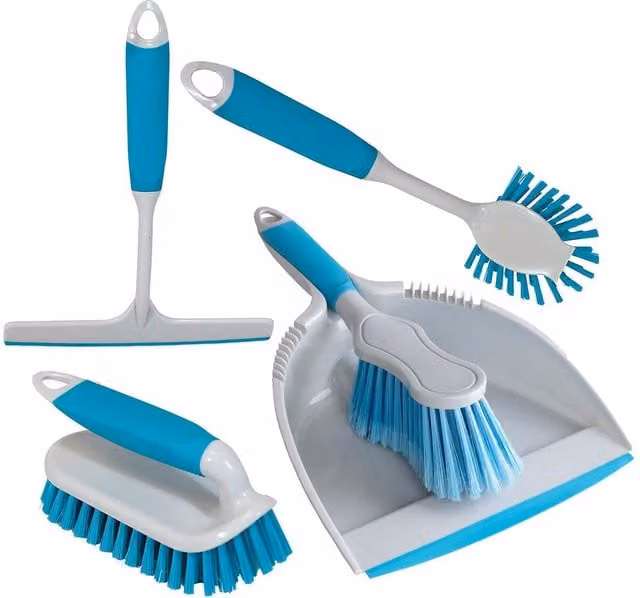 Charles Bentley Brights Kitchen Bundle Blue Dustpan and Brush Set – 1