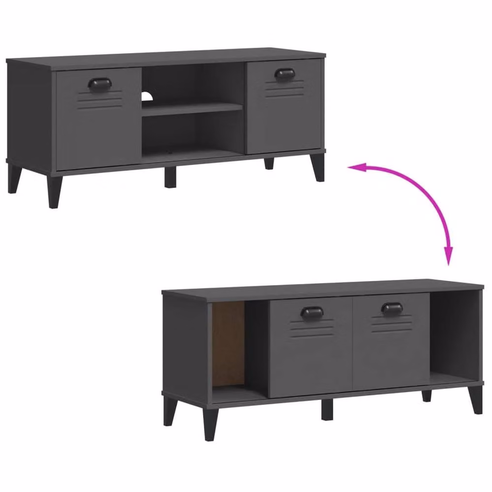 Berkfield Home VIKEN Shoe Bench in Anthracite Grey, W: 106 cm, D: 35 cm, H: 45 cm – 5