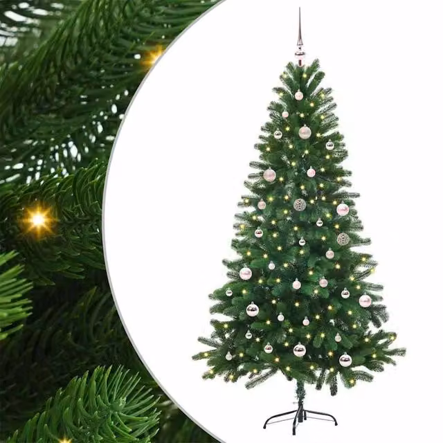 Berkfield Home Green PE Christmas Tree with 150 LEDs and Stand, Height: 150 cm