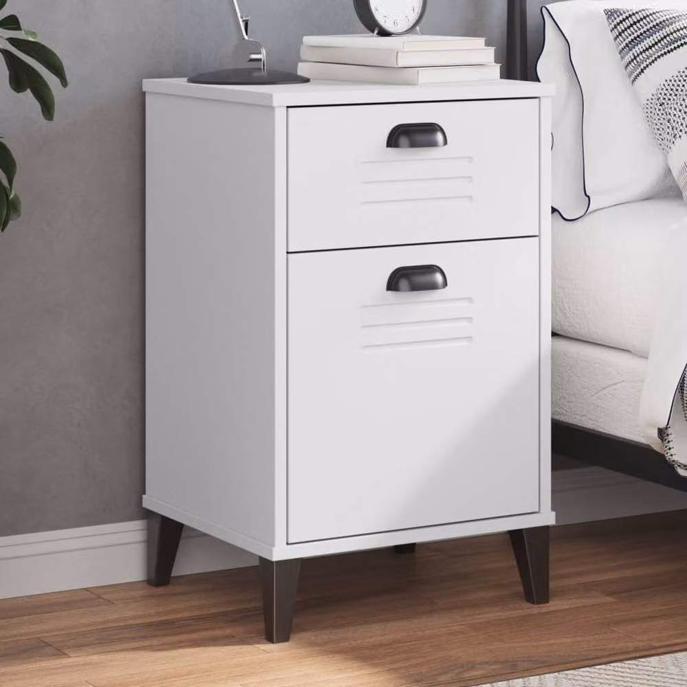 Berkfield Home VIKEN Bedside Cabinet in White Matt MDF – 2