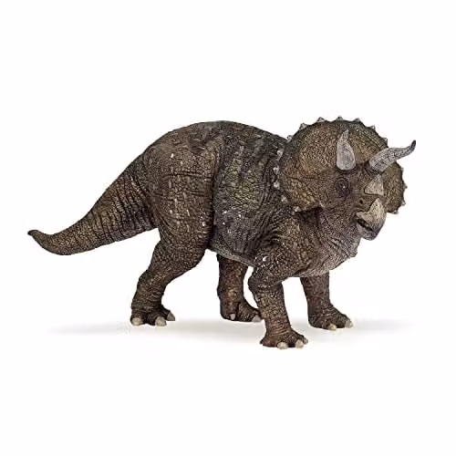 Papo Large Triceratops Figurine from the Dinosaurs Collection in Green and Brown, Height: 22 cm