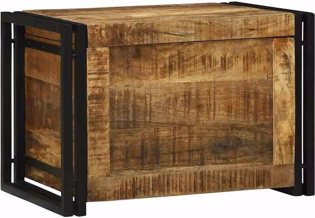 Berkfield Home Rustic Mango Wood Storage Box, Brown, W: 60 cm, D: 40 cm, H: 41 cm – 1