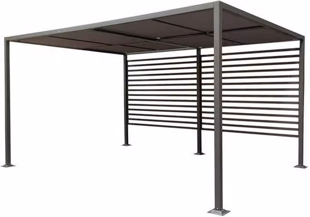 Rowlinson Florence 4x3 Freestanding Garden Canopy in Grey, L292 x W392 x H220 cm – 2