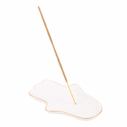 KDMD White Ceramic Hamsa Hand Incense Stick Holder