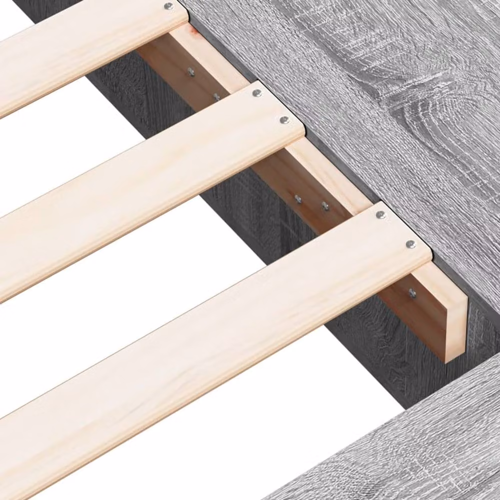 Berkfield Home Sonoma Small Single Bed Frame in Grey, W: 75 cm, L: 190 cm – 3