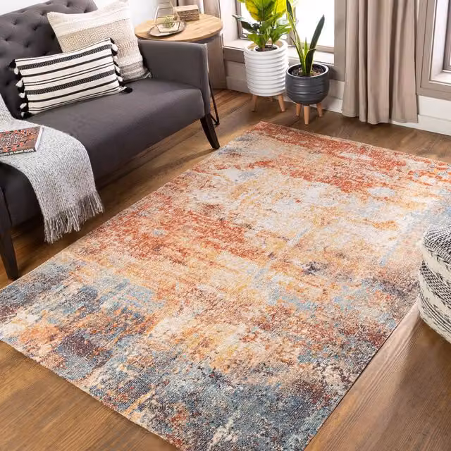 Livabliss Huntington Beach Modern In- & Outdoor Rug in Orange and Blue, W: 160 cm, L: 215 cm