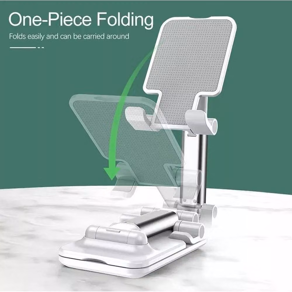 Ventryn White Folding Adjustable Height Stand for iPhone and iPad Desk Holder – 2