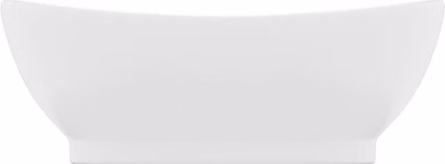 Berkfield Home Luxury Oval Ceramic Countertop Basin with Overflow, Matt White, W: 58.5 cm, D: 39 cm – 1