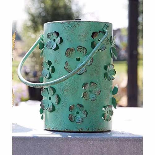 Luxform Lighting Daisy Flower LED Solar Lantern, Green