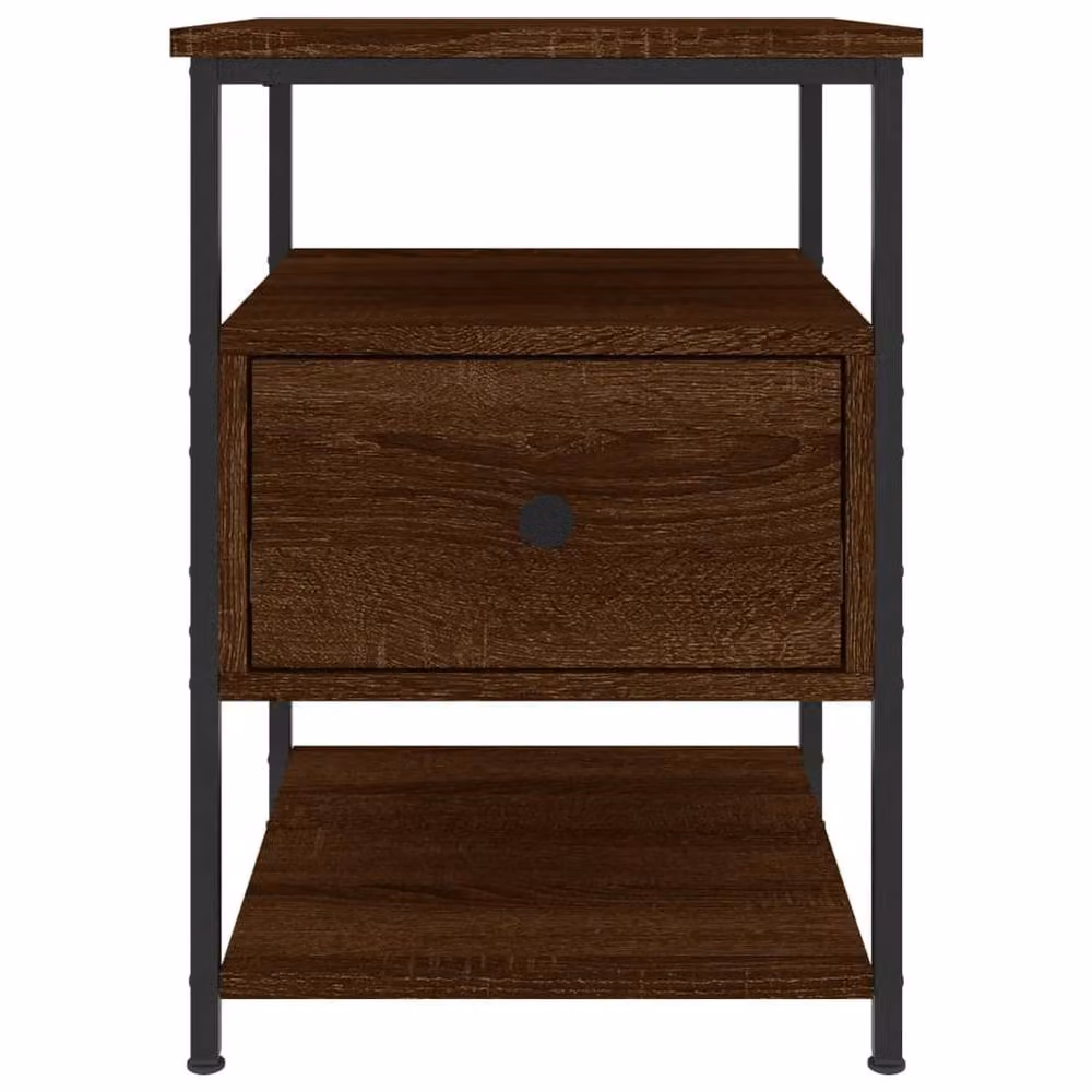 Berkfield Home Set of 2 Bedside Cabinets in Brown Oak, W/D/H: 40 x 42 x 56 cm – 4