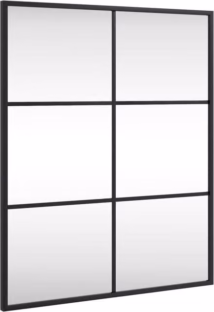 Berkfield Home Minimalist Rectangular Wall Mirror in Black, W: 50 cm, H: 60 cm